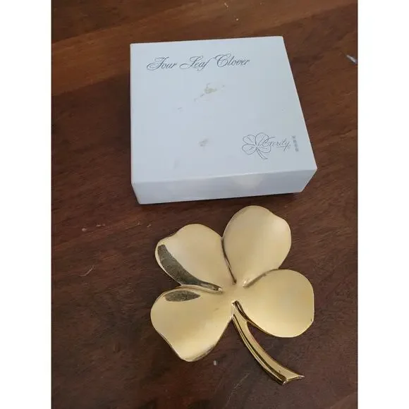 Vintage Gerity 24K Gold Four Leaf Clover Paperweight - Picture 2 of 7